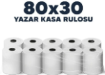 KIRTASİYE KAĞIT RULO KASA 80 MM X 30 METRE (10 ADET X 27 PAKET) termal